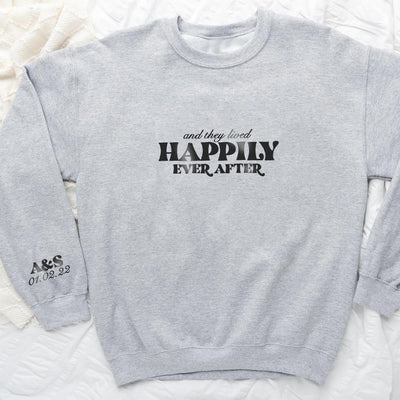 "Happily Ever After" Personalised Bridal Sweatshirt (Pick your own colours) - We're All Ears Boutique