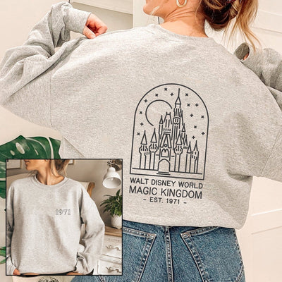 Front and Back Est Collection Disney Sweatshirt (Pick Your Own Colours & Locations) - We're All Ears Boutique