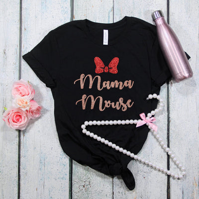 Mama Mouse Glitter Tshirt - We're All Ears Boutique