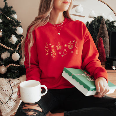 "Christmas Ornaments" Christmas Sweatshirt - We're All Ears Boutique